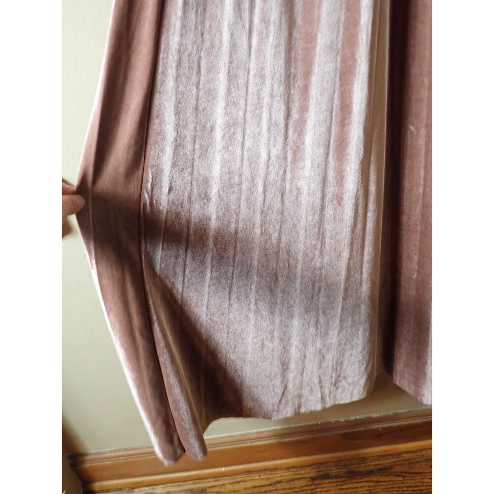 ASOS High Neck Pleated Champaign Pink Formal Maxi Dress Velvet Size 8 Chic Glam - Picture 10 of 16